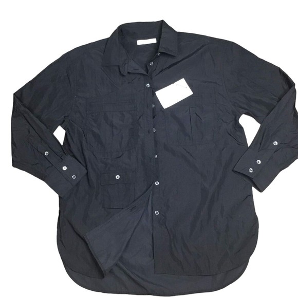 Banana Republic NWT Men's Black Long Sleeves Buttondown S Collared Shirt Nylon - Picture 1 of 10